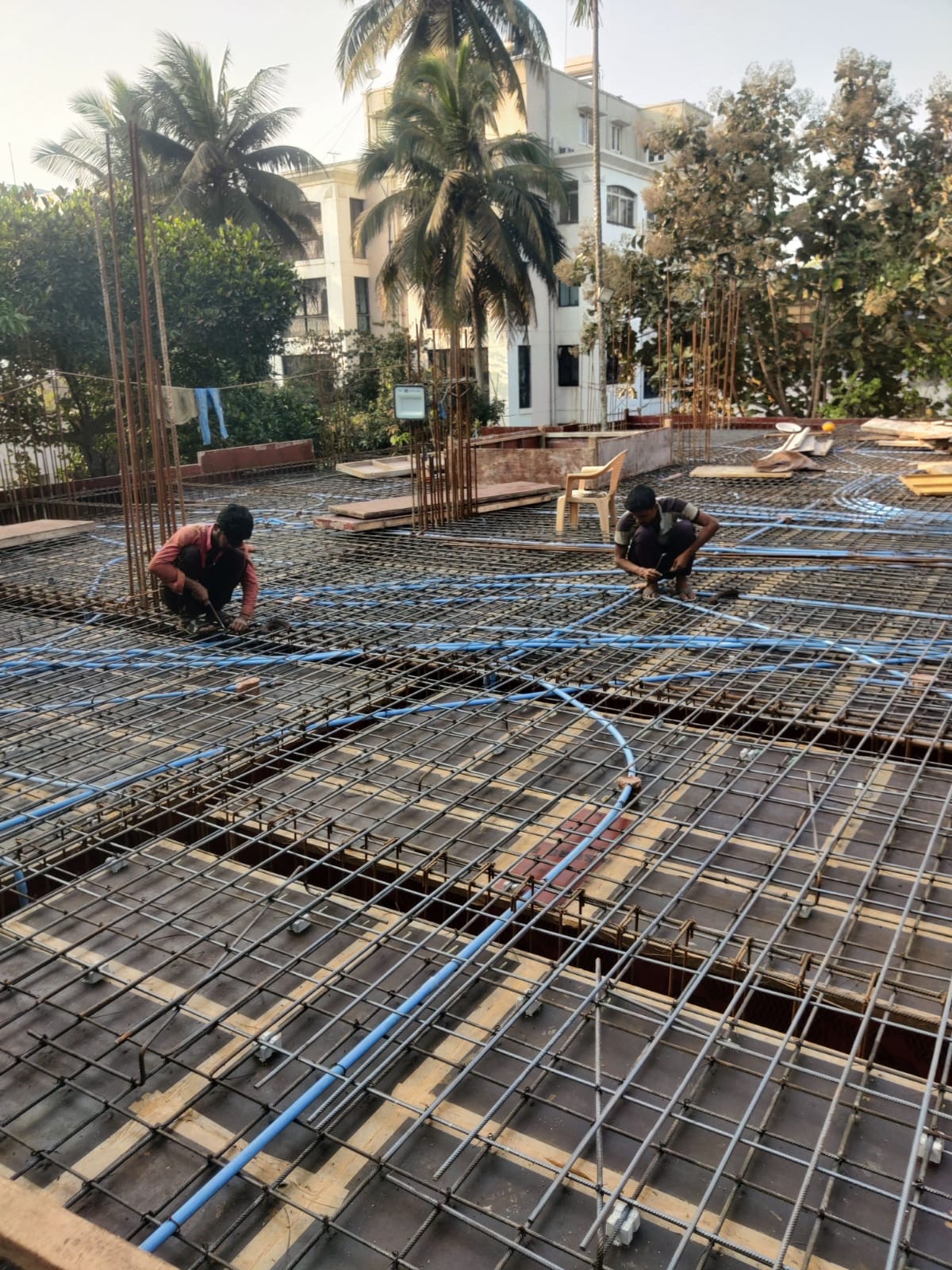 Electrical work during building construction